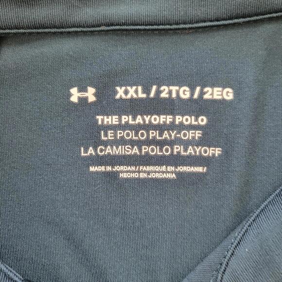 Under Armour Playoff Blue And Teal Polo Shirt XXL (AT-02) - Picture 6 of 7